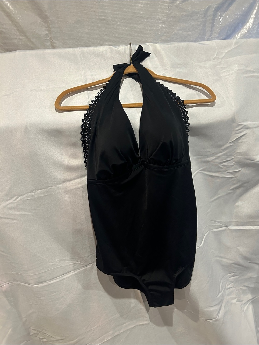 Swimsuits For All Black Halter One-Piece Swimsuit
